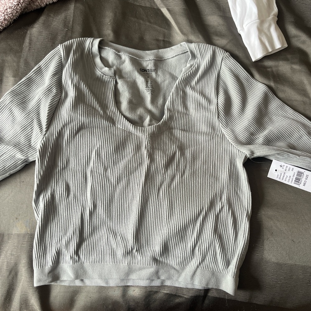 Grey ribbed long sleeve Pacson New with tags